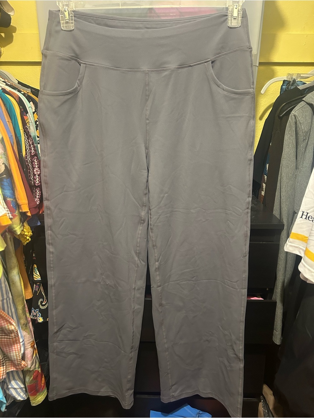 ESOFT Steel Gray Wide Leg Active Pants, 2XL